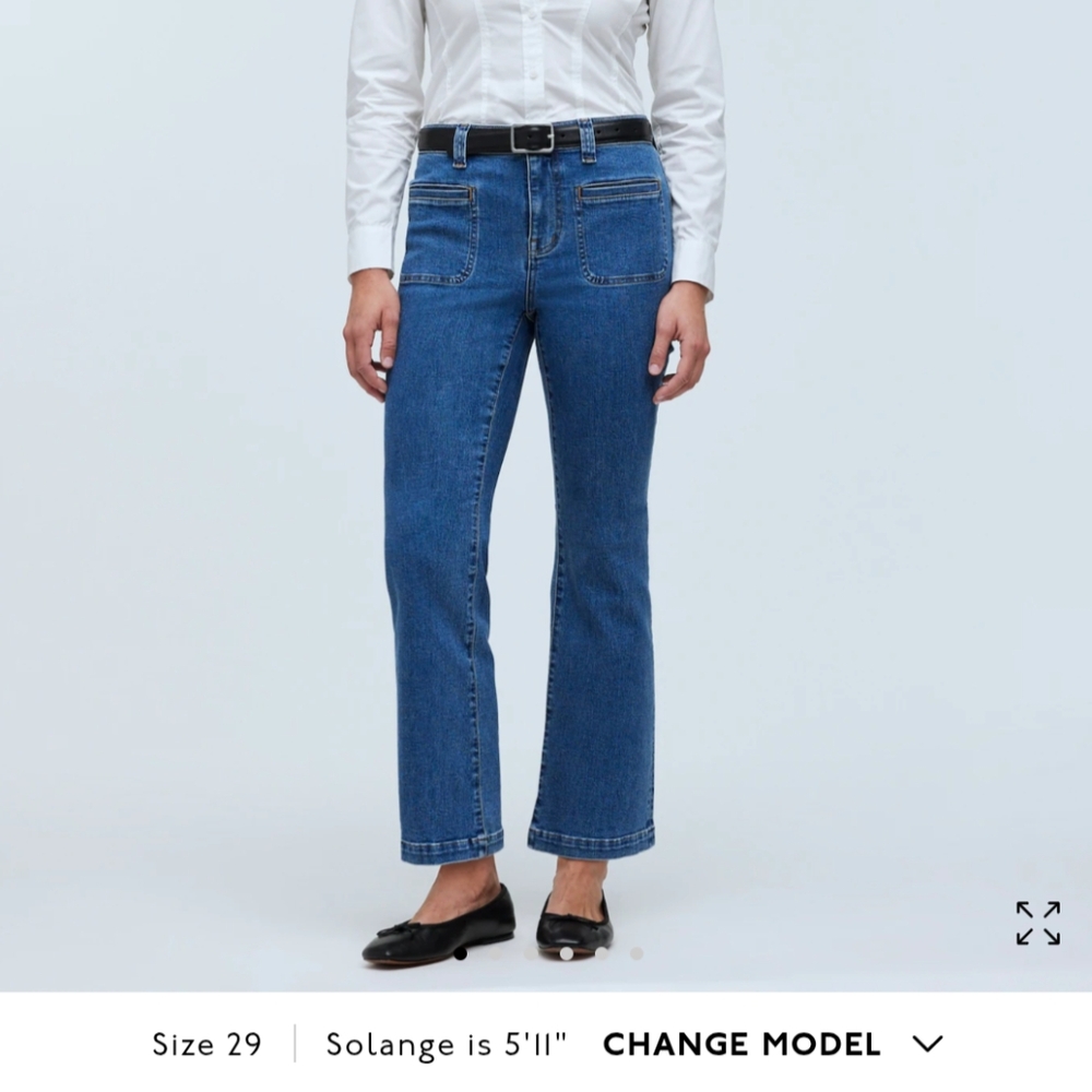 Madewell Kick Out Crop Jeans in Elkton Wash Seam ed. 29 NWT